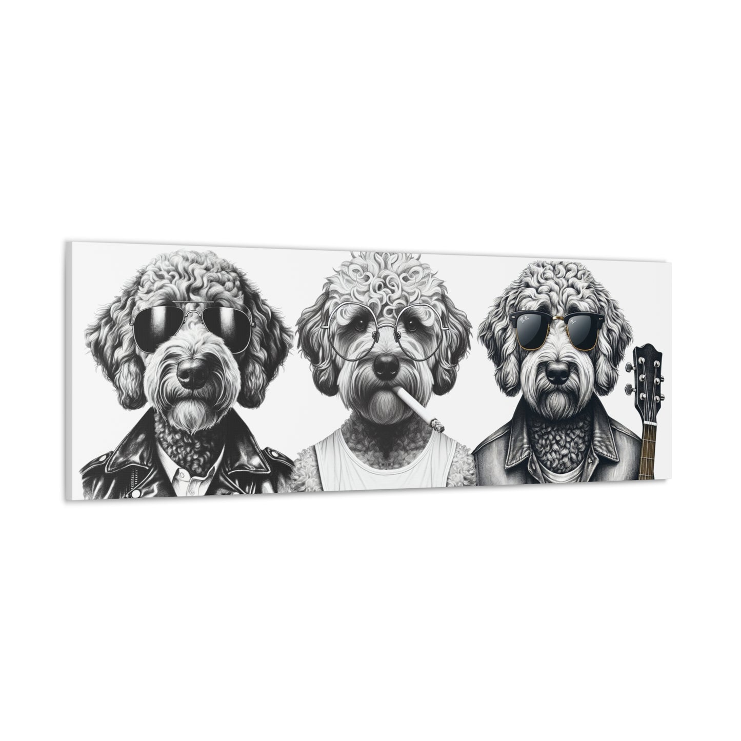 Bad Doodle Dog Trio Print White