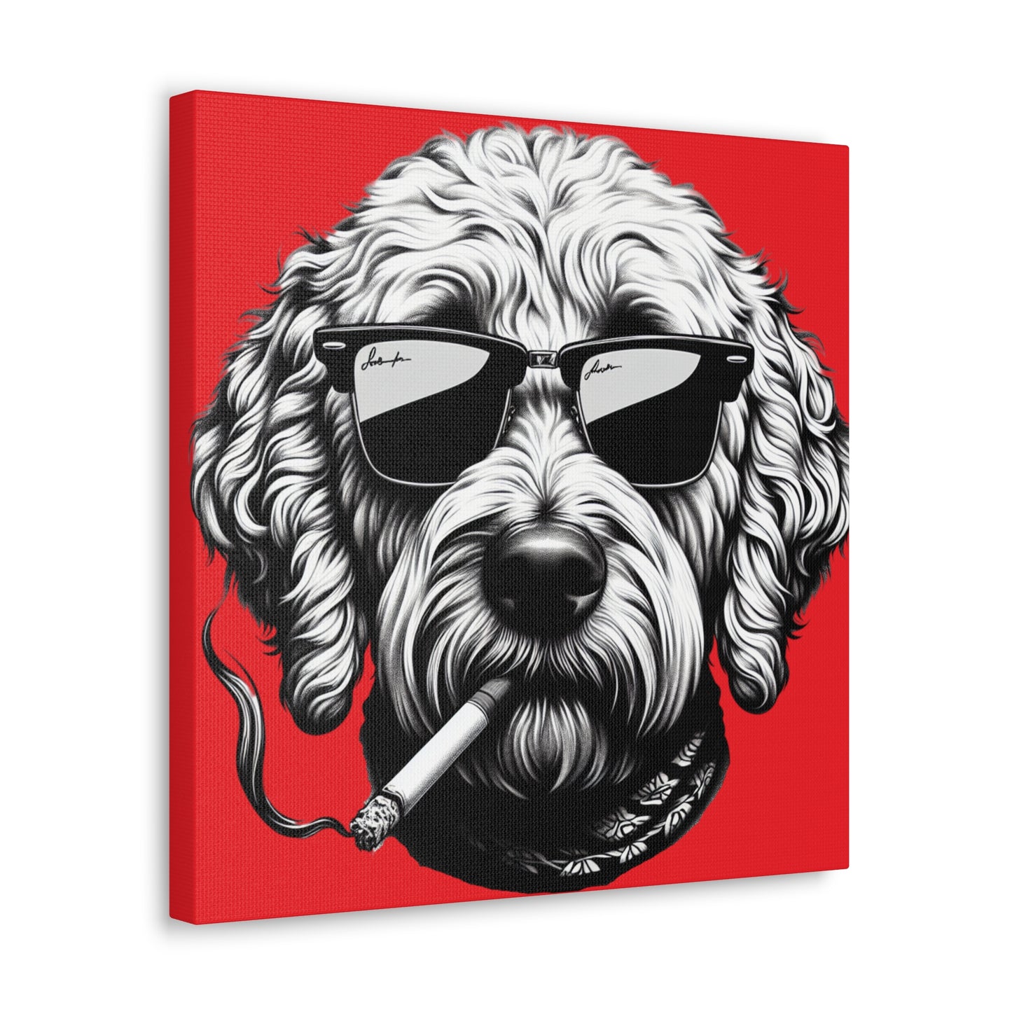 Bad Dog Art Print in Red