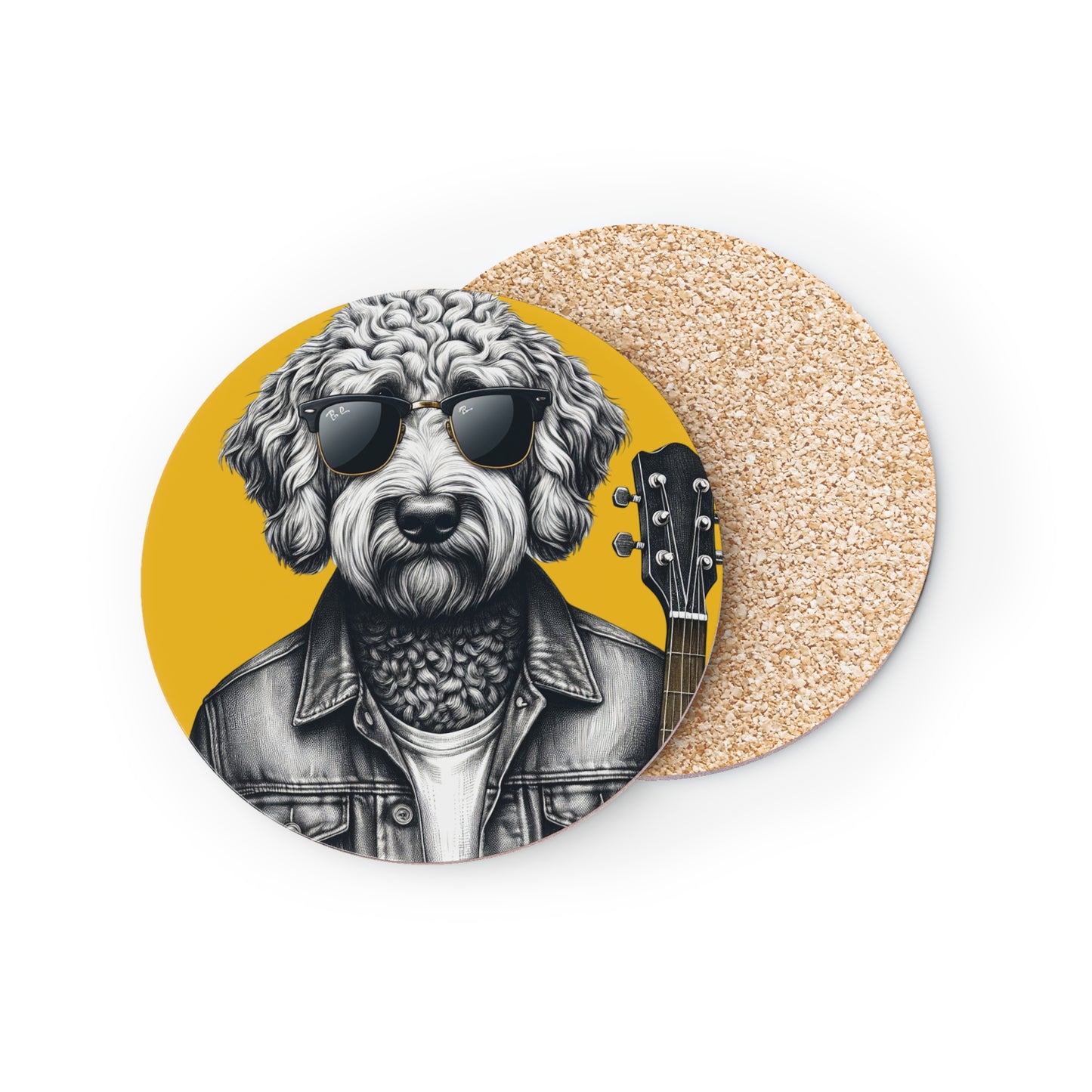Rockin' Doodle Coasters in Yellow: Sold as singles or Set of 4 : Round or Square