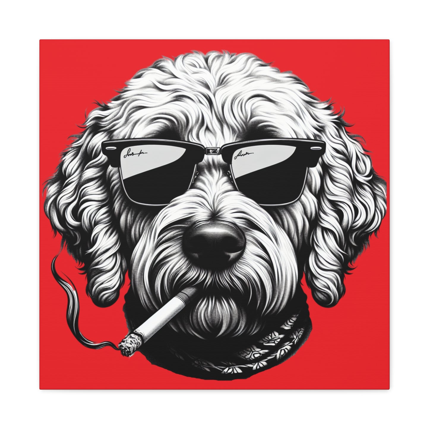 Bad Dog Art Print in Red