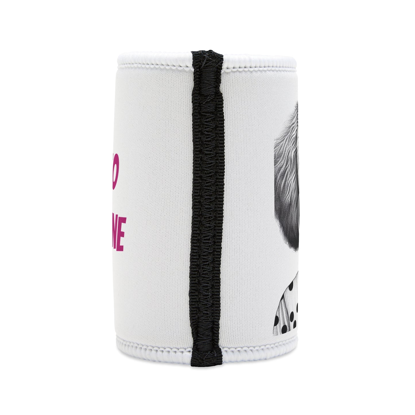 Stubby Holder - Bad dog 'Snarli Quinn' in White - Buffoodle Designs