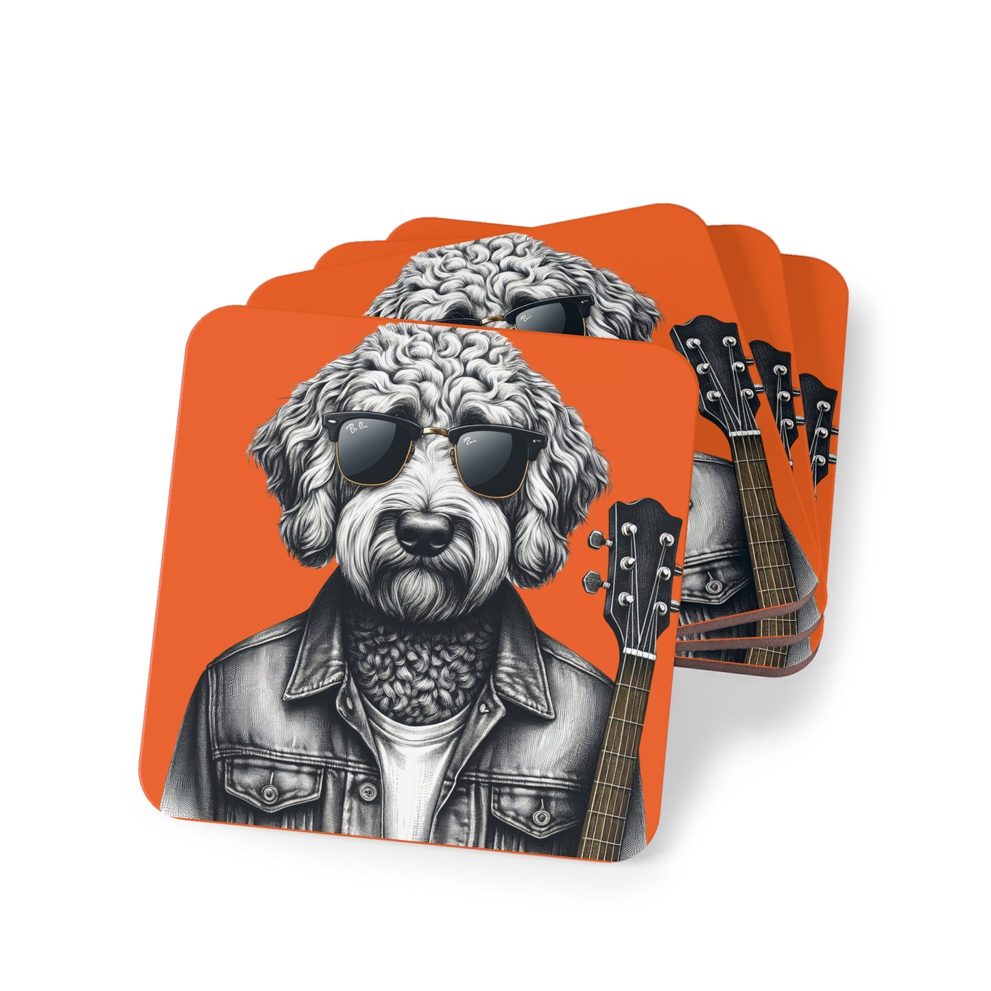 Rockin' Doodle Coasters: Sold as singles or Set of 4 : Round or Square