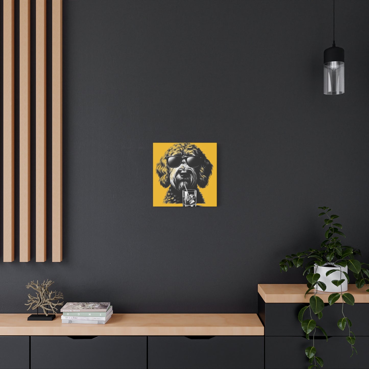 Bad Dog Art Print on yellow