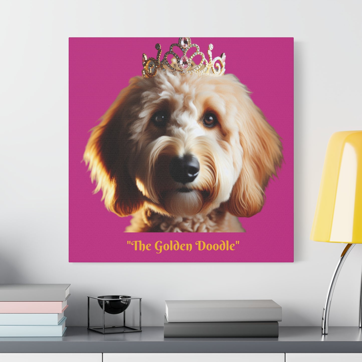 The Golden Doodle Print Pink