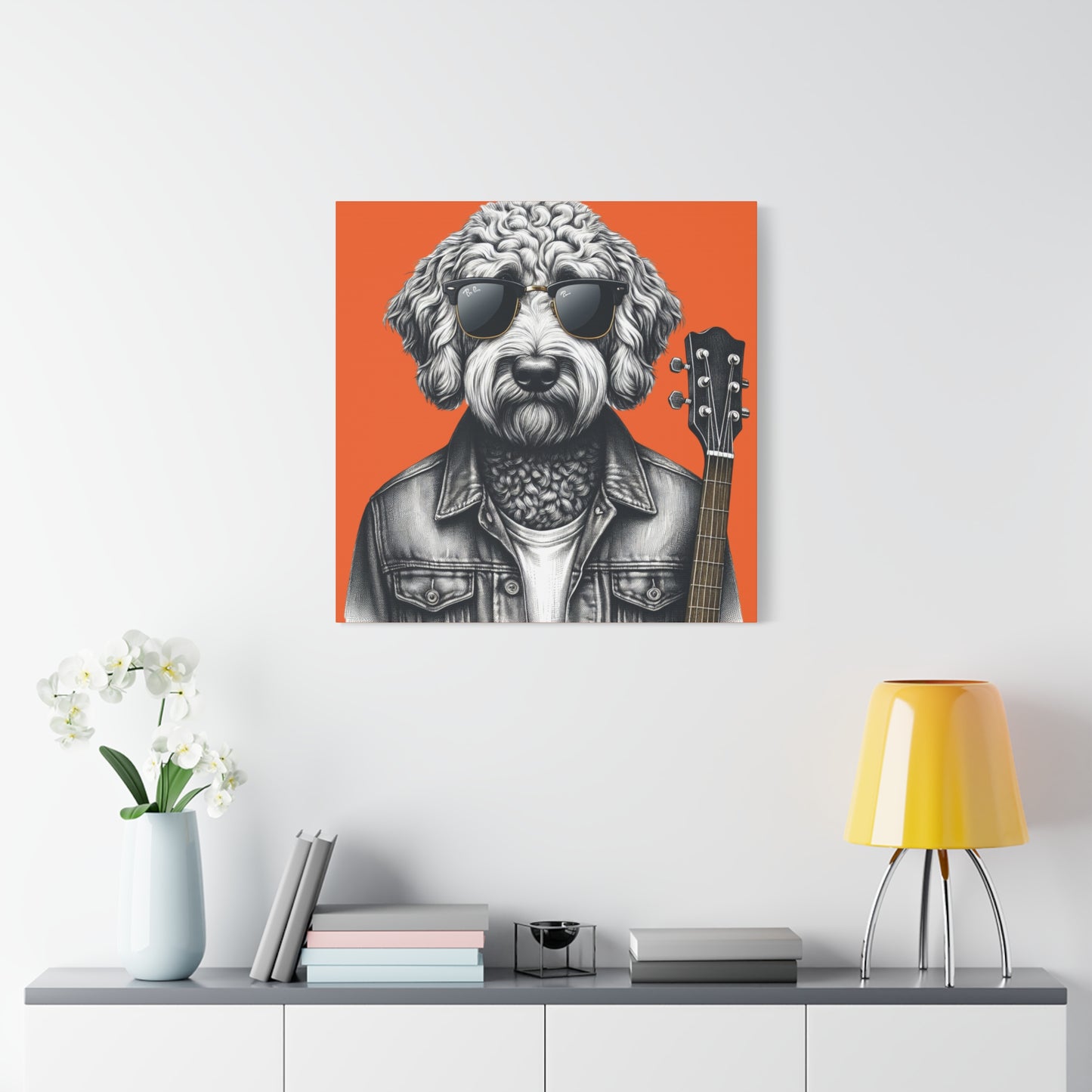 Rock Doodle Art Print in Orange