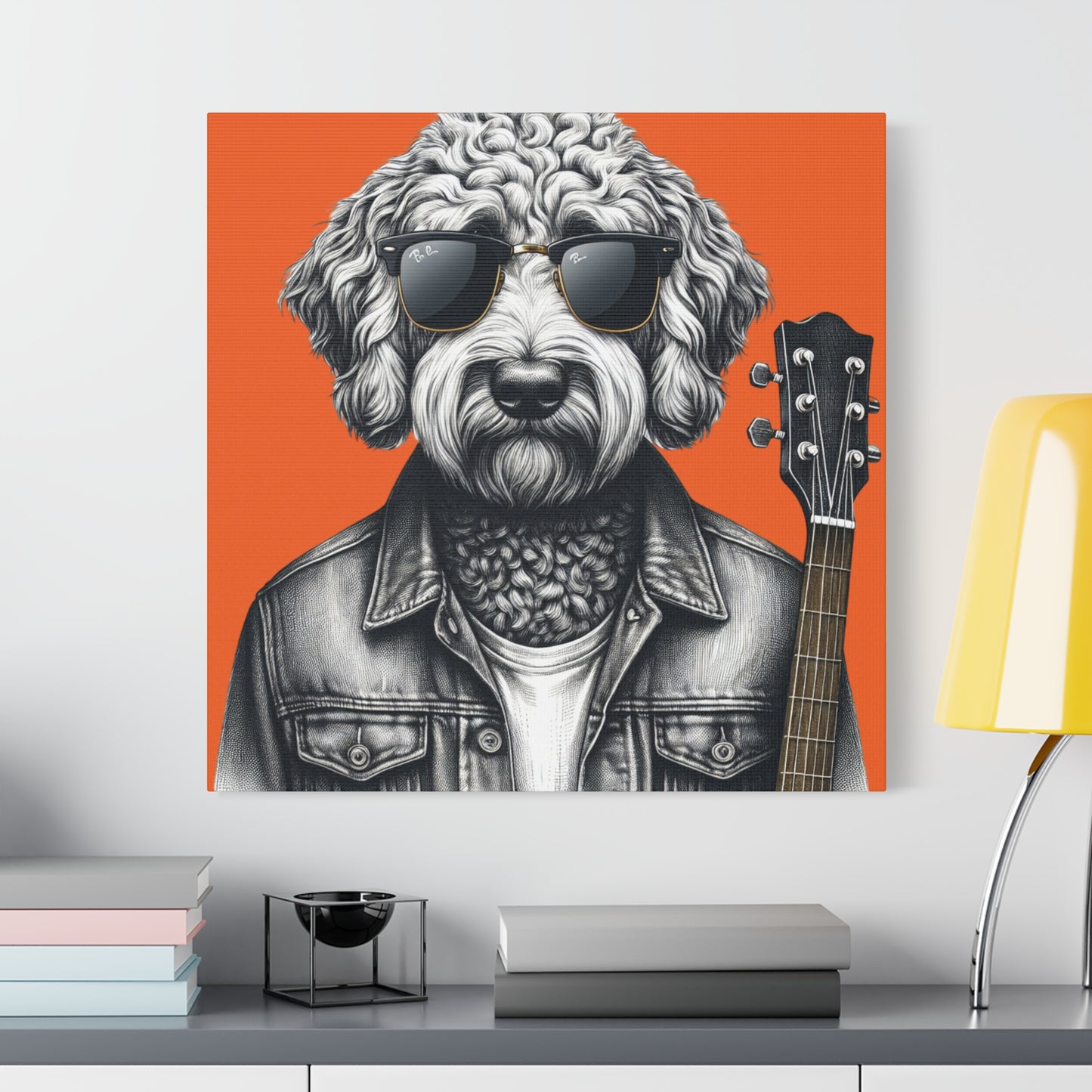 Rock Doodle Art Print in Orange