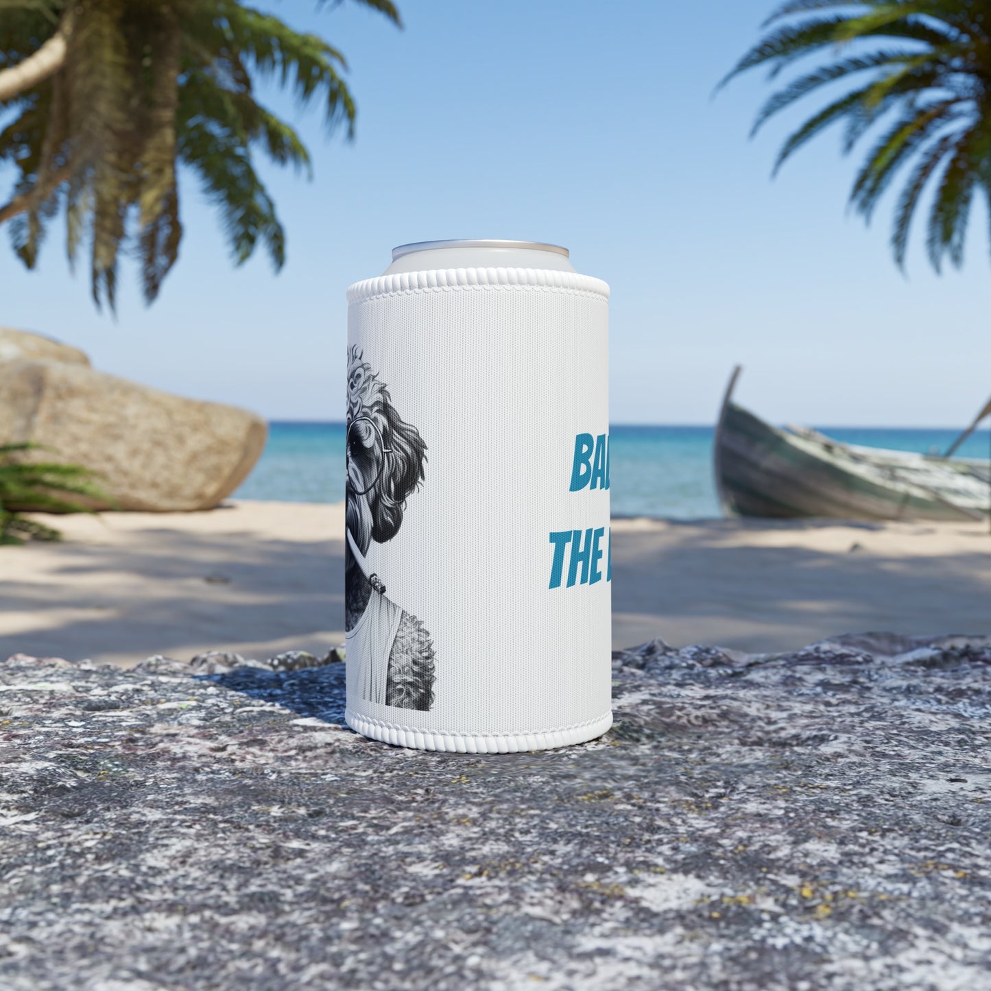 Stubby Holder 'Tony Snarlprano' in White - Buffoodle Designs