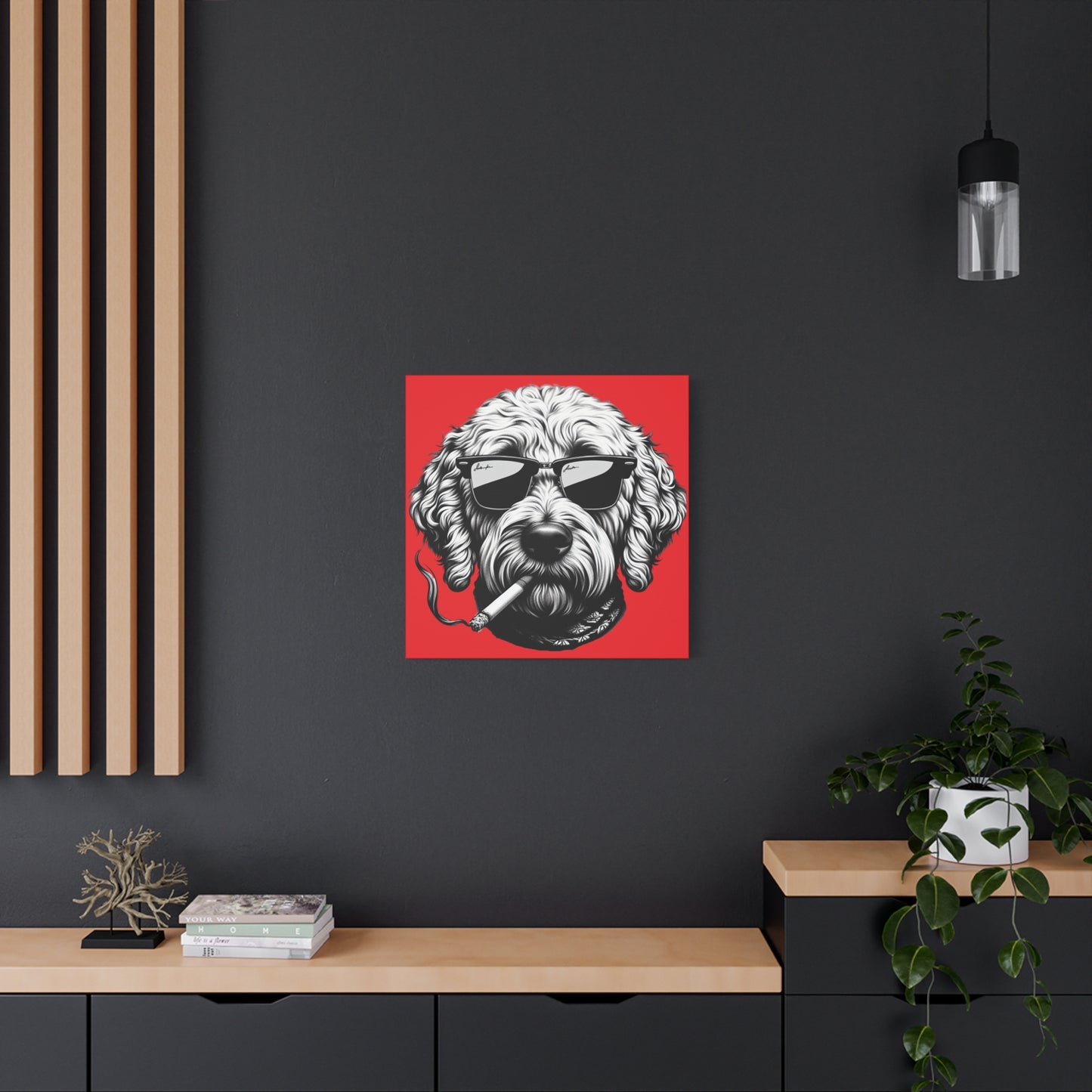 Bad Dog Art Print in Red