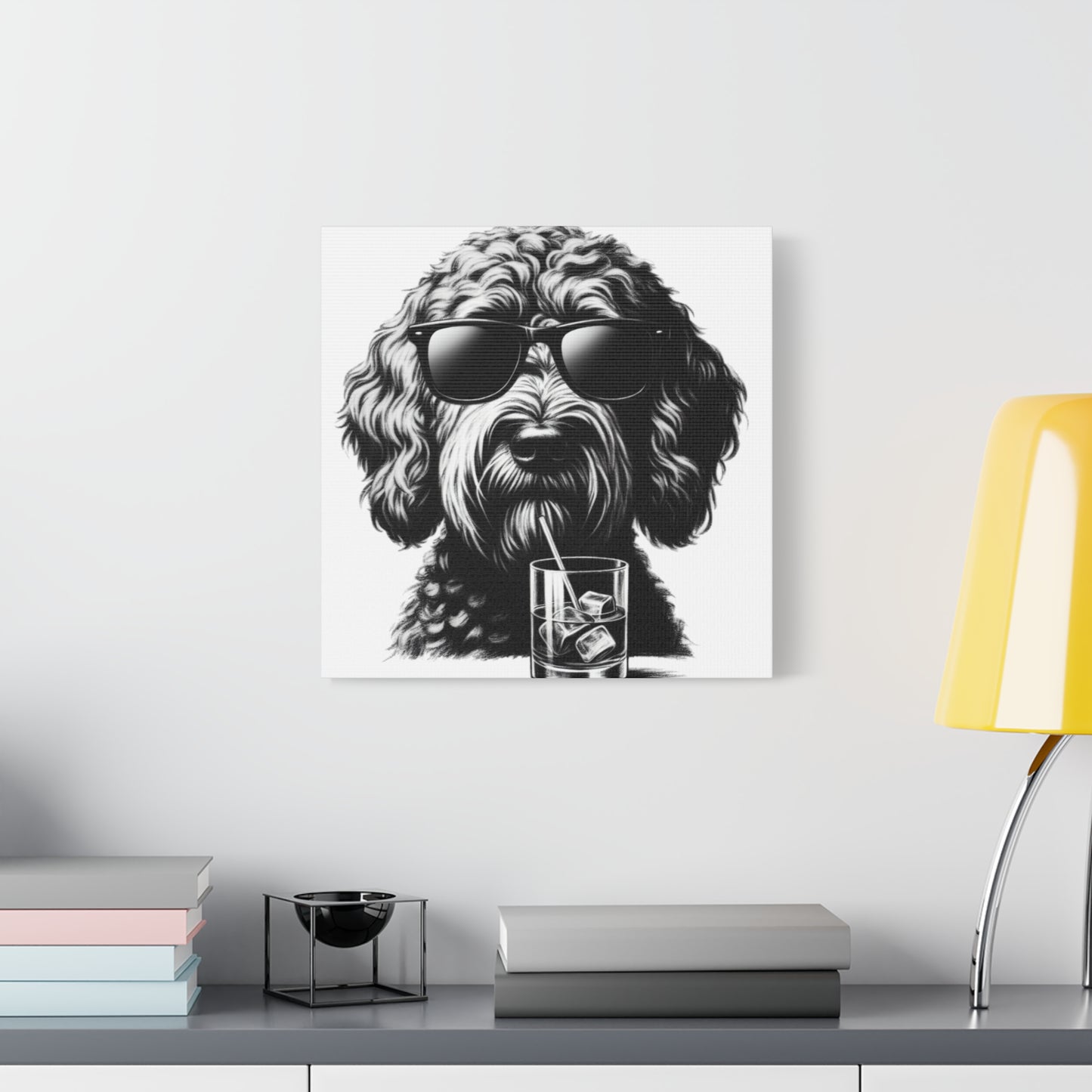 Bad Dog Art Print on White