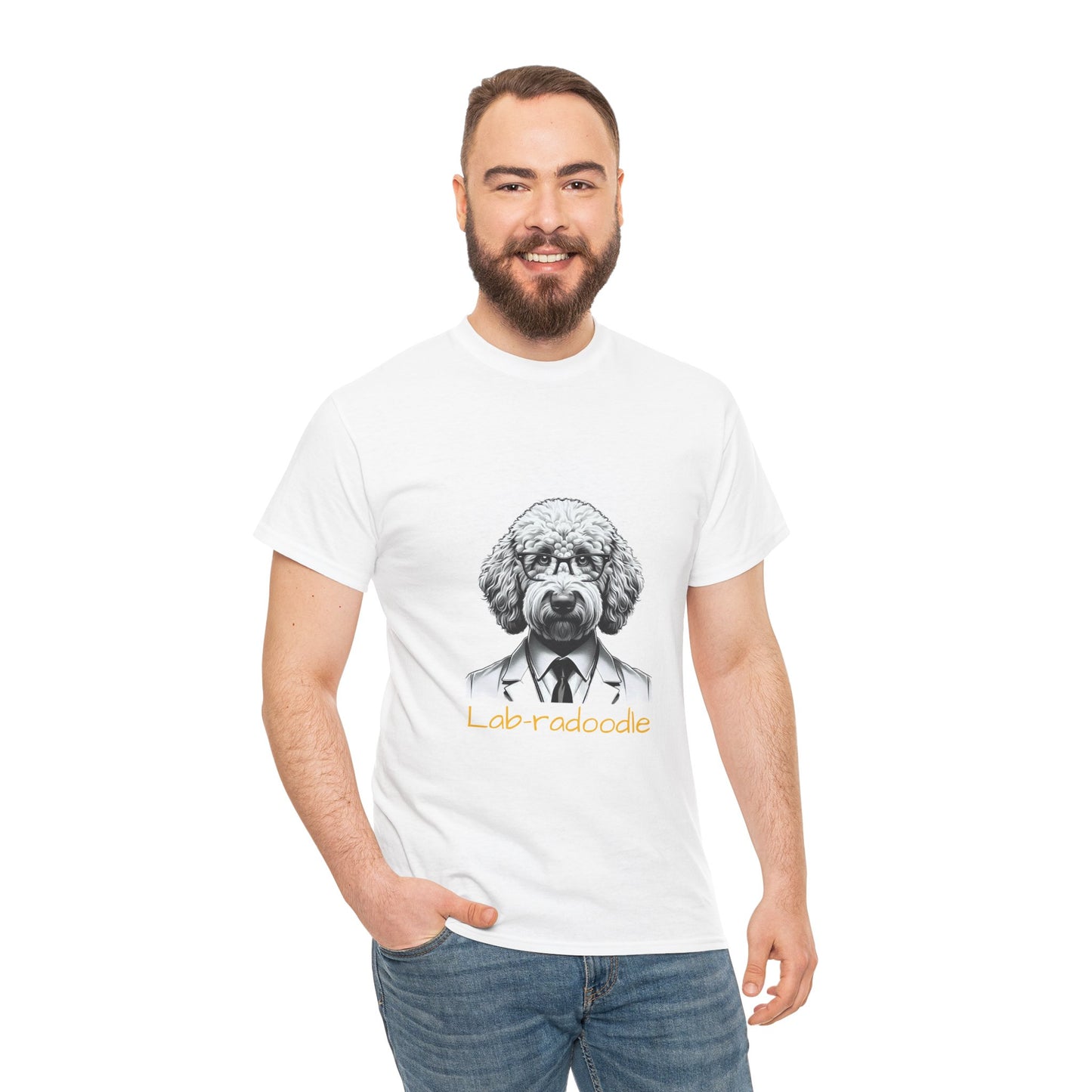 Unisex Heavy Cotton 'Labradoodle' Tee - Buffoodle Designs
