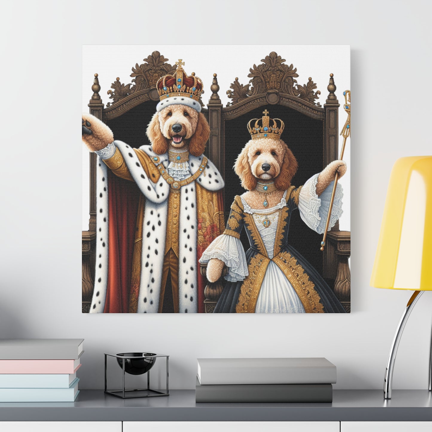 King and Queen Golden Doodles Print