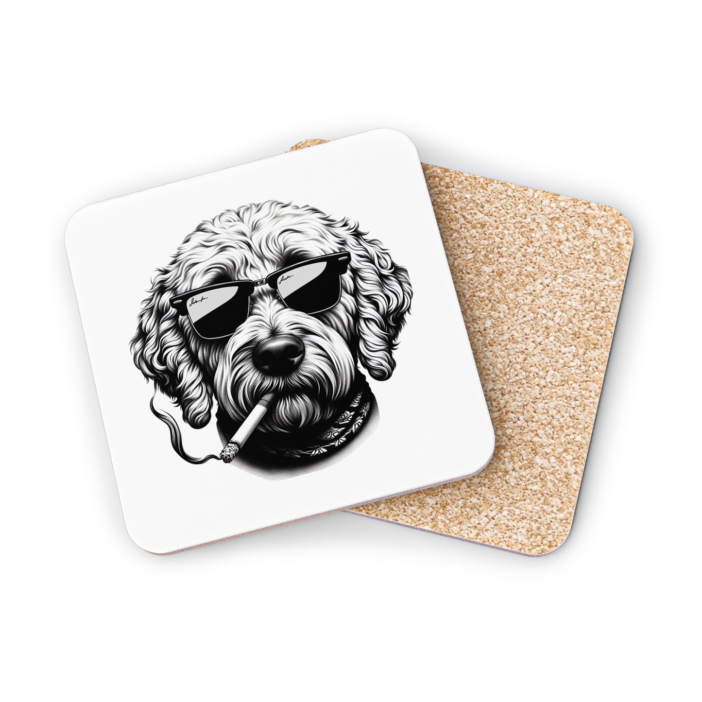 Rockin' Doodle coasters in White: Sold as Singles or Set of 4 : Round or Square