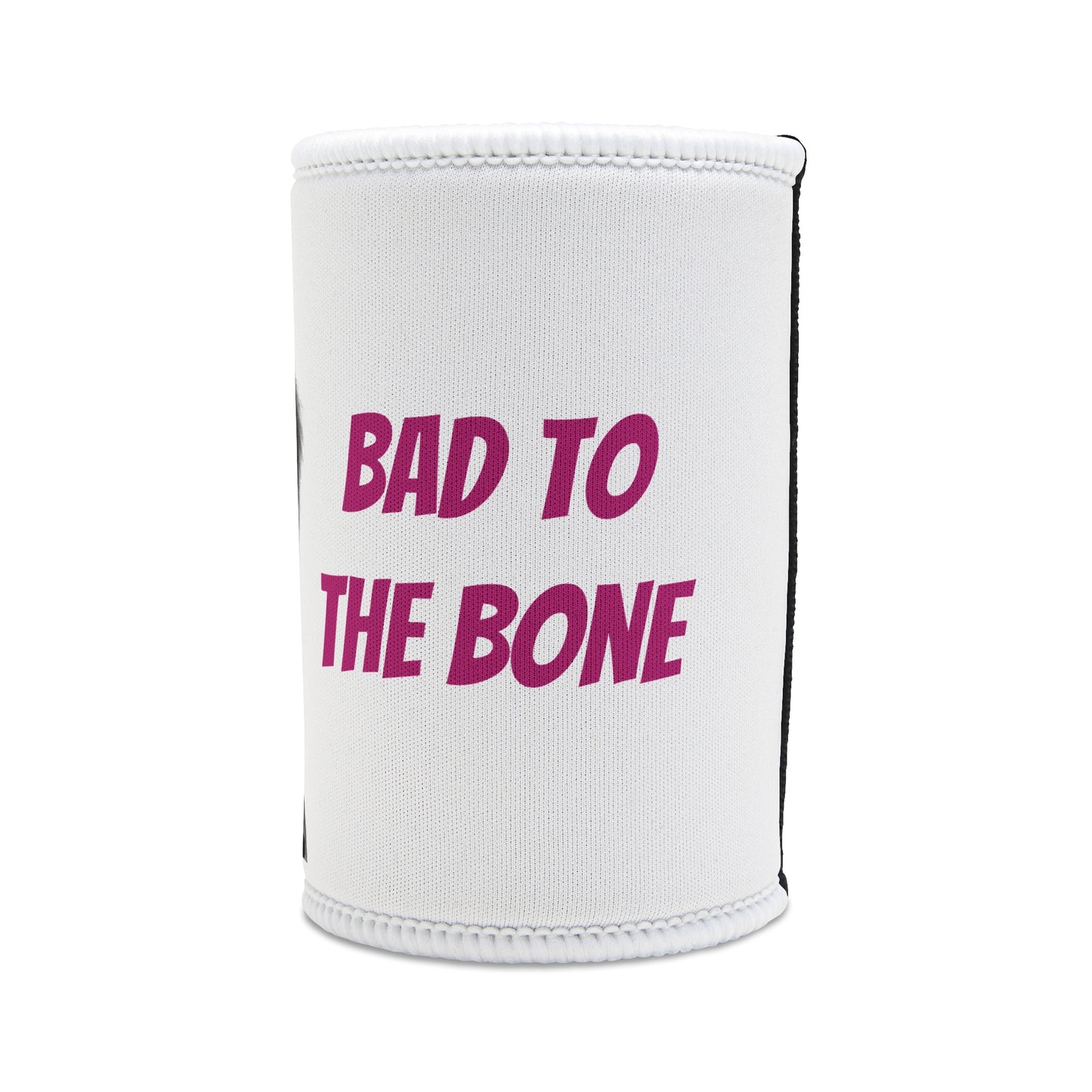 Stubby Holder - Bad dog 'Snarli Quinn' in White - Buffoodle Designs