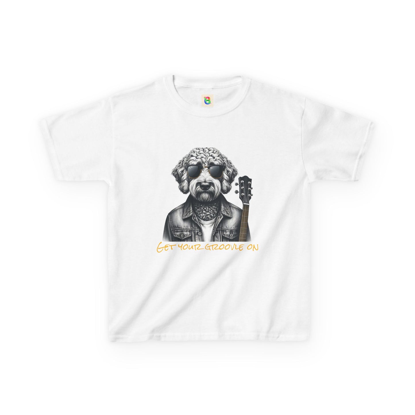 Kids T-Shirt with Groovy Groodle Design - Buffoodle Designs