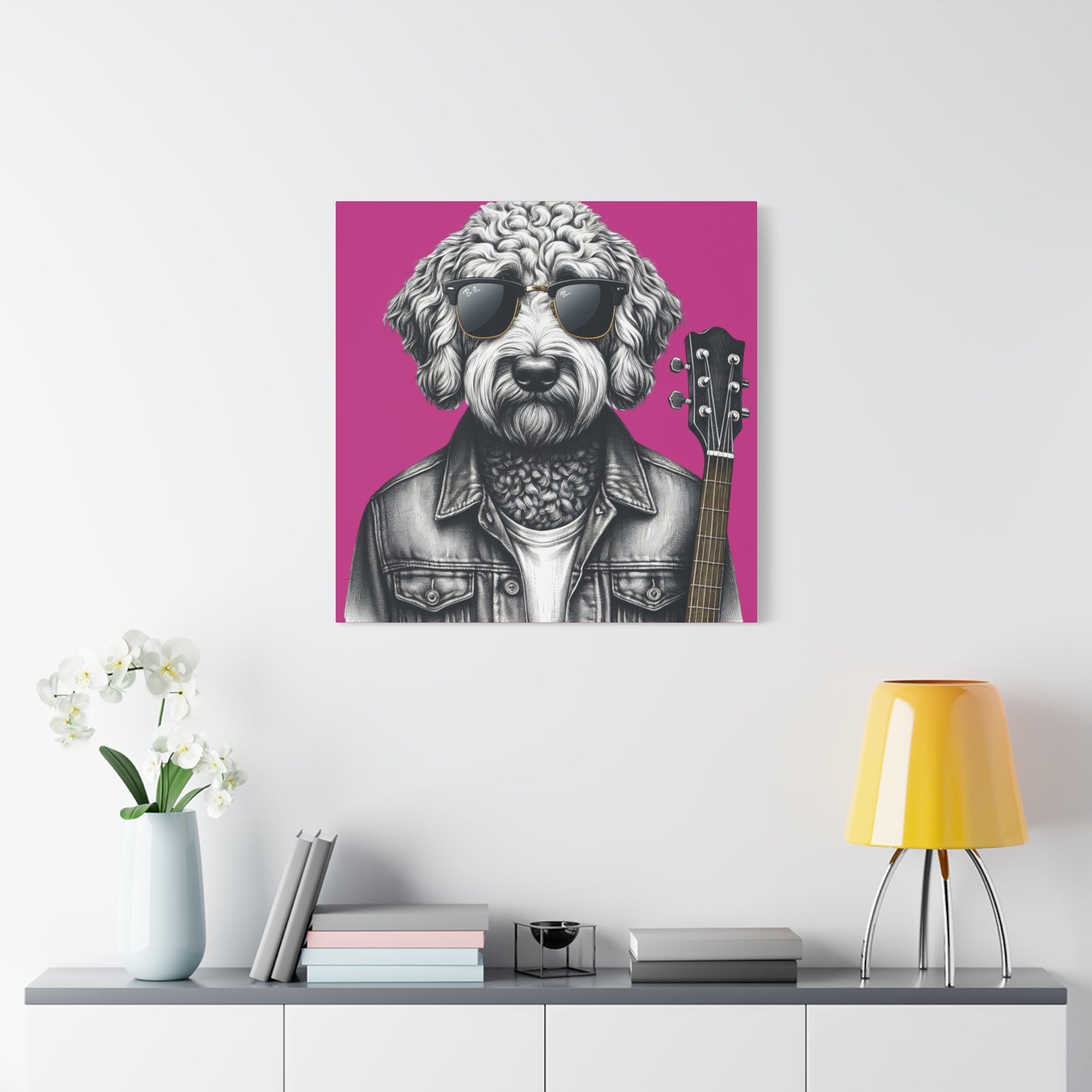 Rock Doodle Art Print in Pink