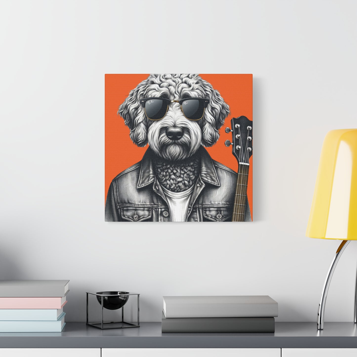 Rock Doodle Art Print in Orange