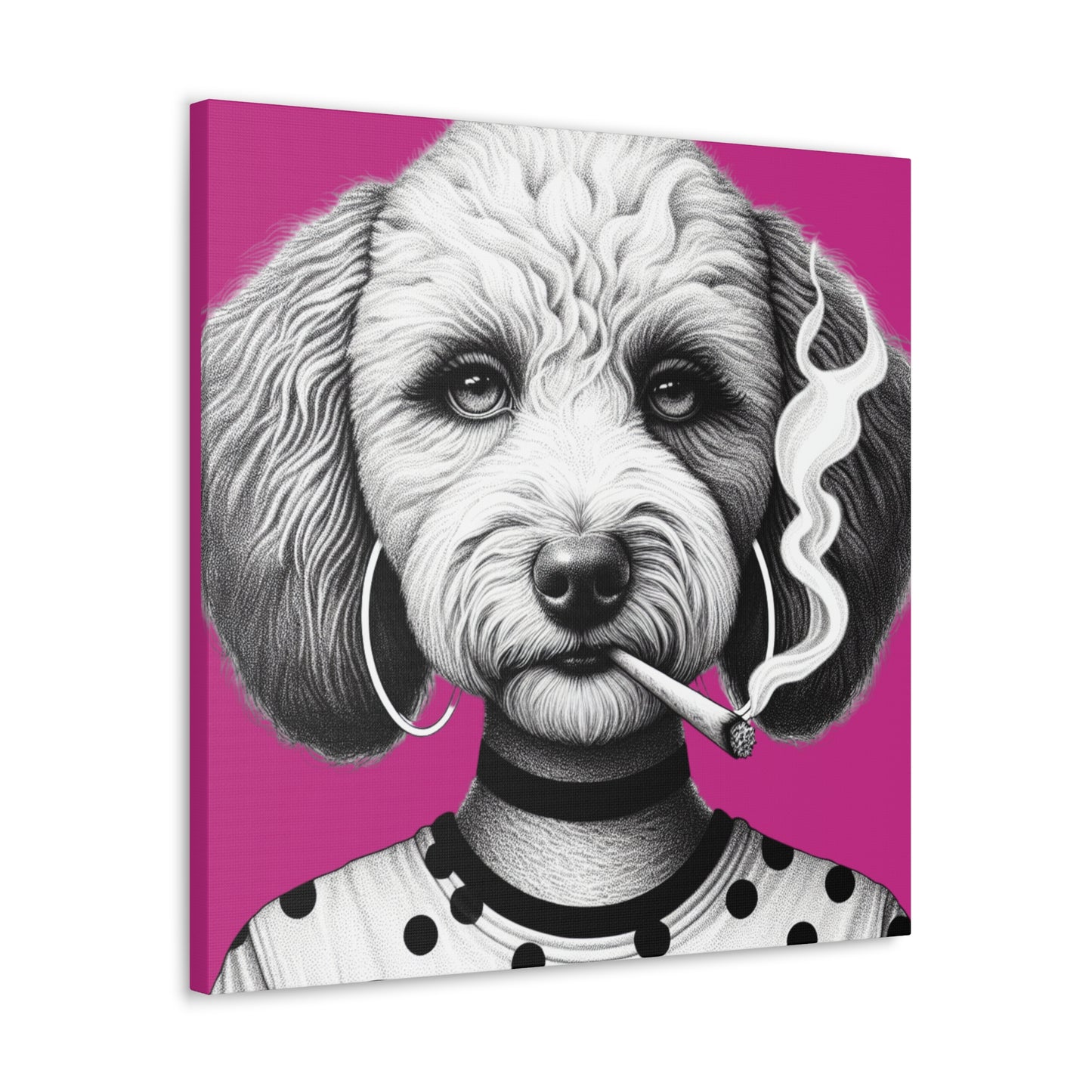 Bad Dog Snarli Quinn Art Print in Pink