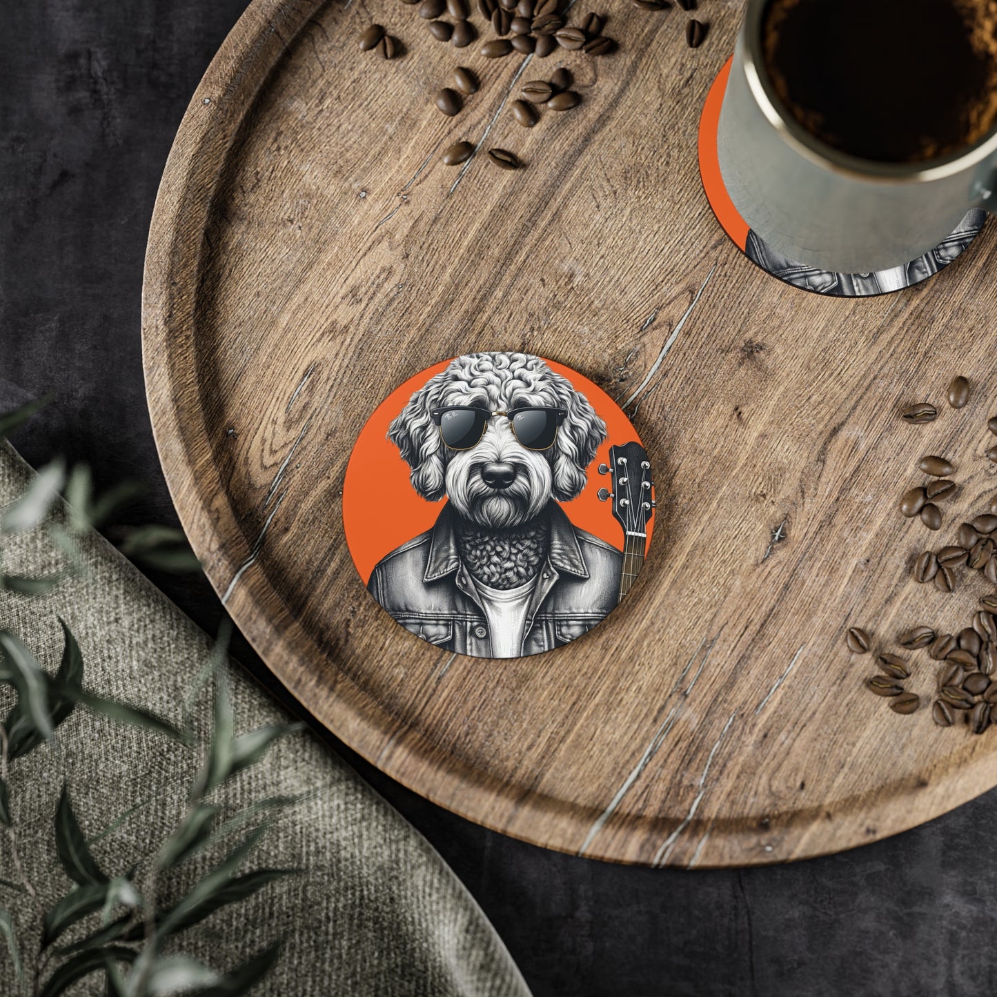 Rockin' Doodle Coasters: Sold as singles or Set of 4 : Round or Square