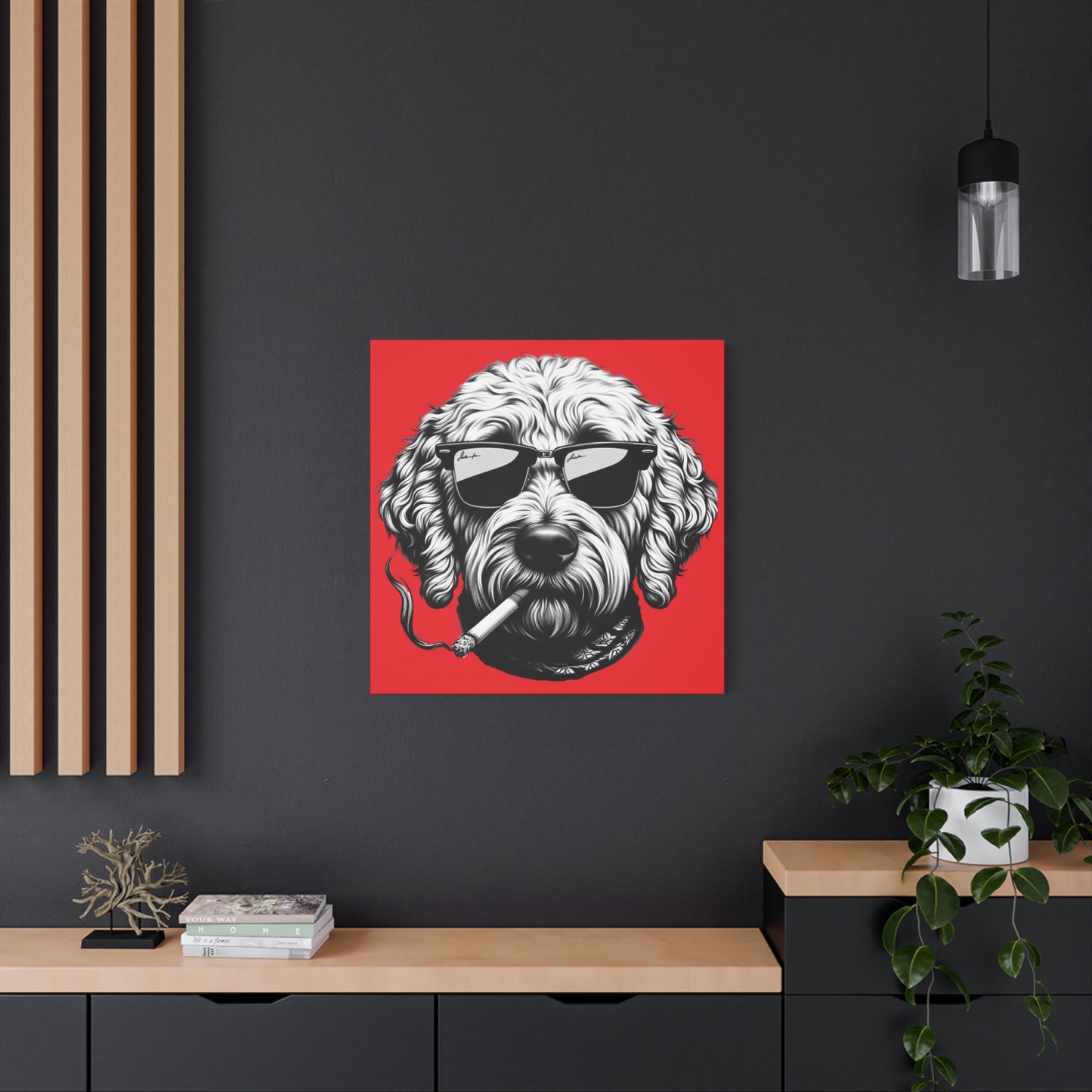 Bad Dog Art Print in Red
