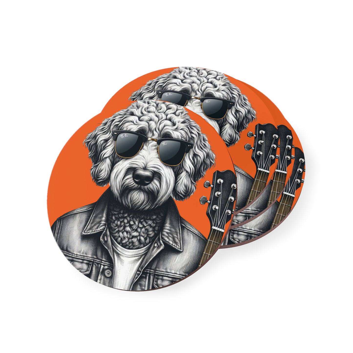 Rockin' Doodle Coasters: Sold as singles or Set of 4 : Round or Square