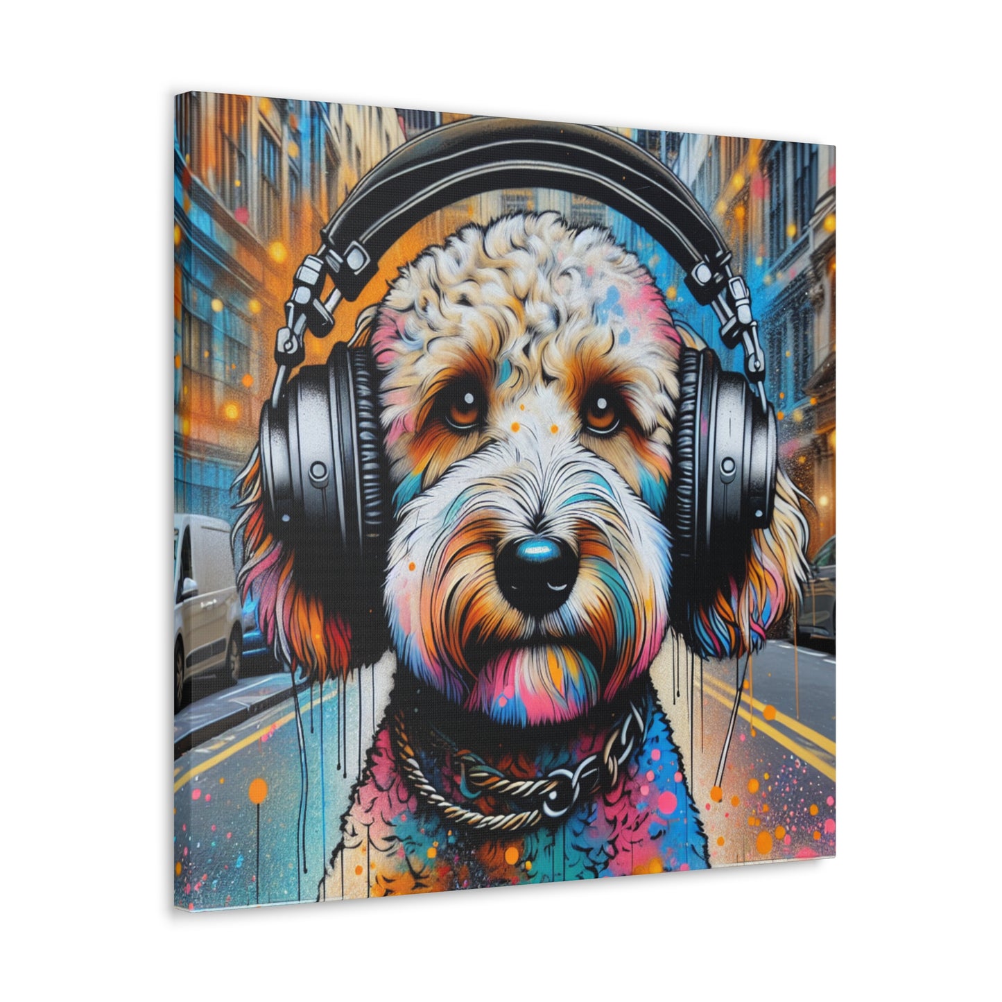 DJ Dog Art Canvas Print - Cool Wall Decor for Oodle Dog Lovers