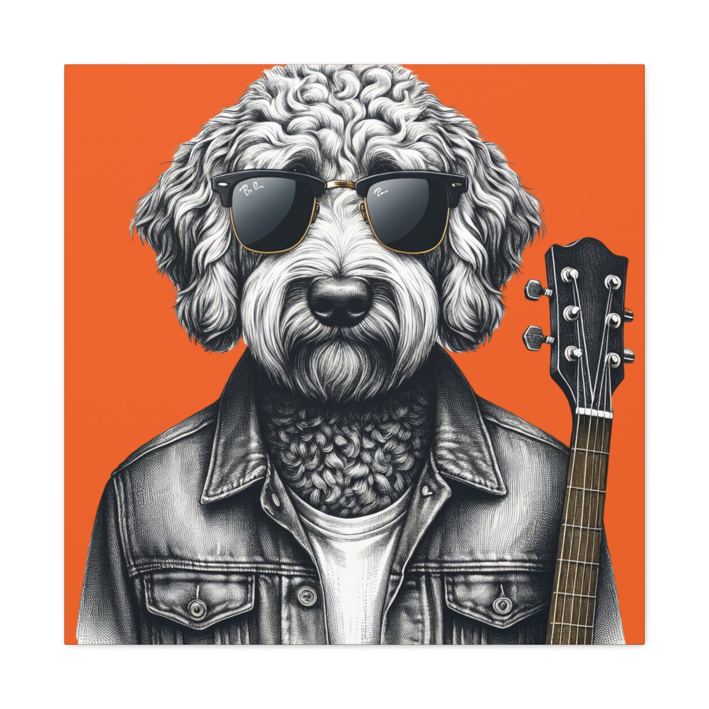 Rock Doodle Art Print in Orange