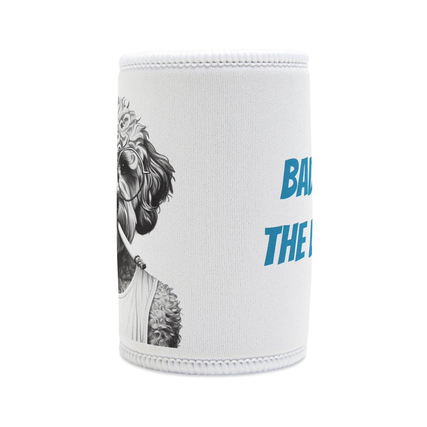 Stubby Holder 'Tony Snarlprano' in White - Buffoodle Designs