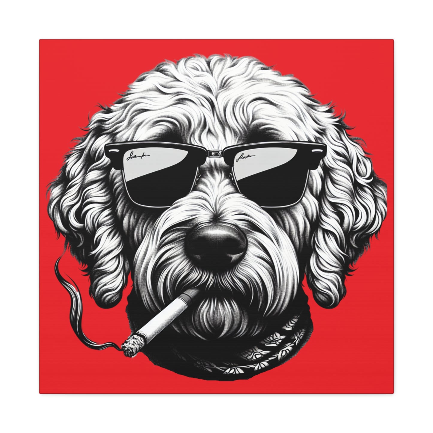 Bad Dog Art Print in Red