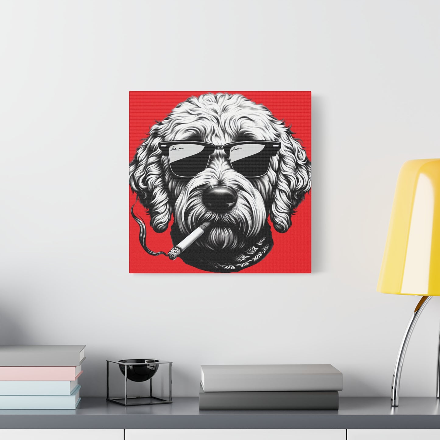 Bad Dog Art Print in Red