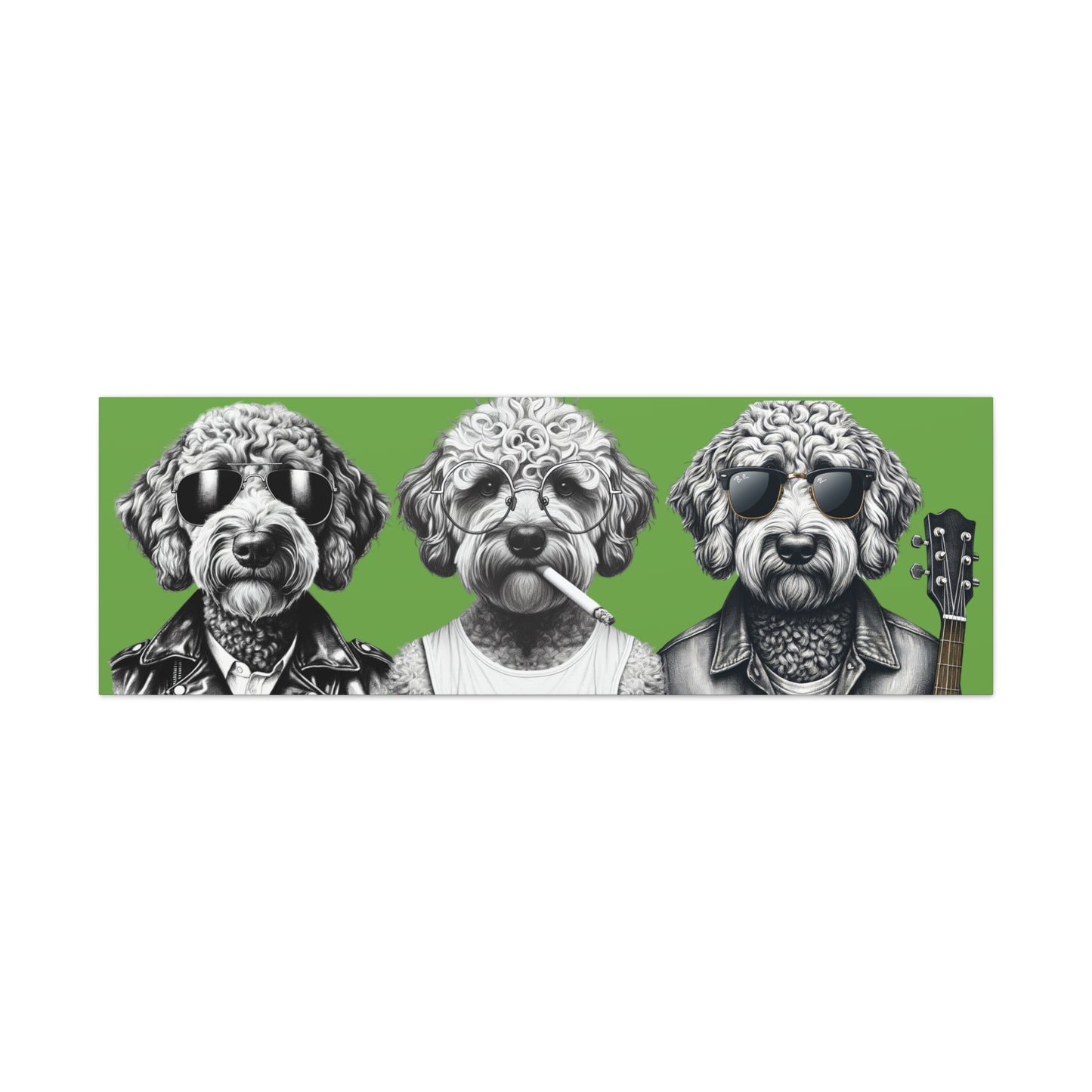 Bad Doodle Dog Trio Print Green