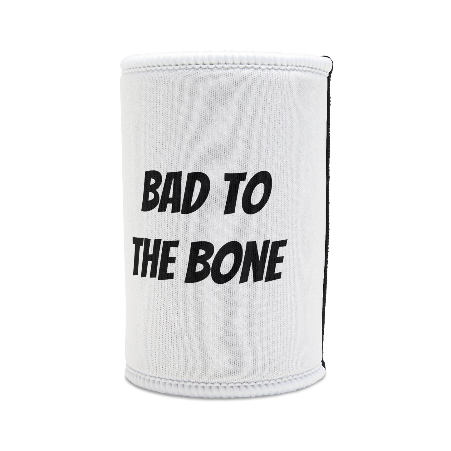 Stubby Holder - Bad to the Bone Smoking Dog in White - Buffoodle Designs