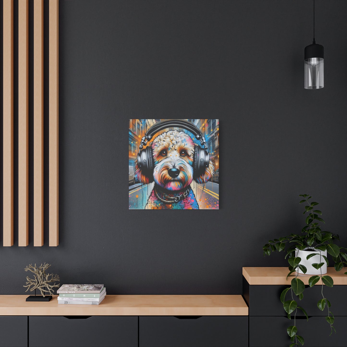 DJ Dog Art Canvas Print - Cool Wall Decor for Oodle Dog Lovers