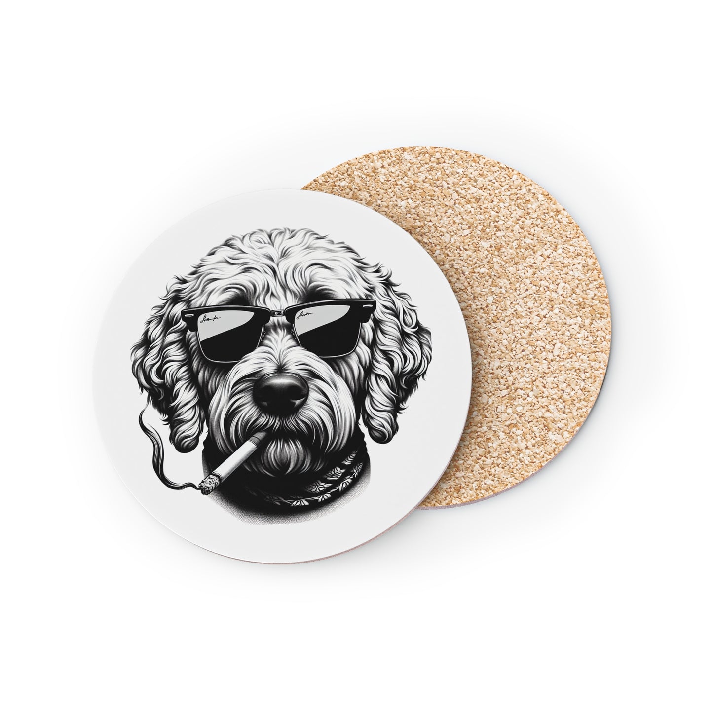 Rockin' Doodle coasters in White: Sold as Singles or Set of 4 : Round or Square