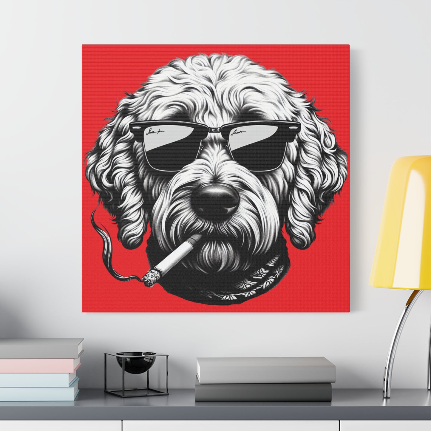 Bad Dog Art Print in Red