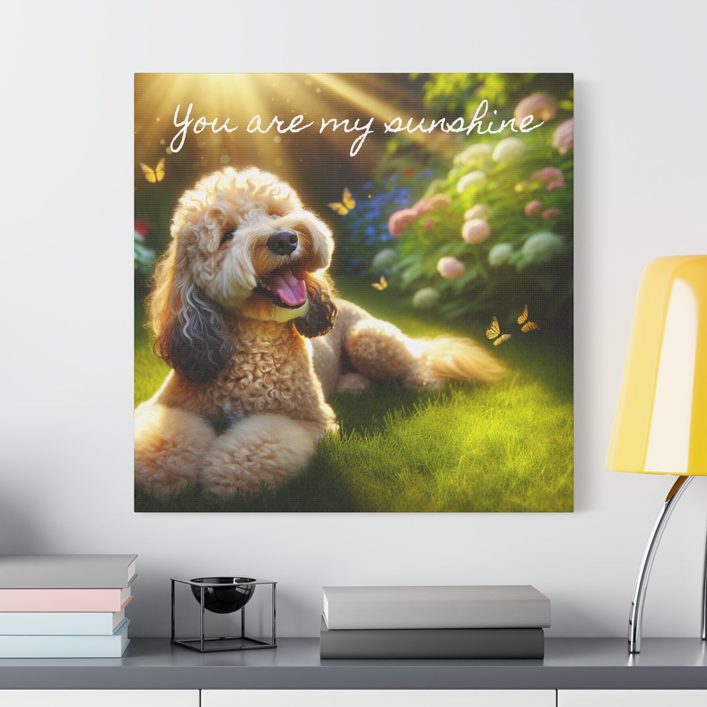 Canvas Print Groodle Dog 'You Are My Sunshine'