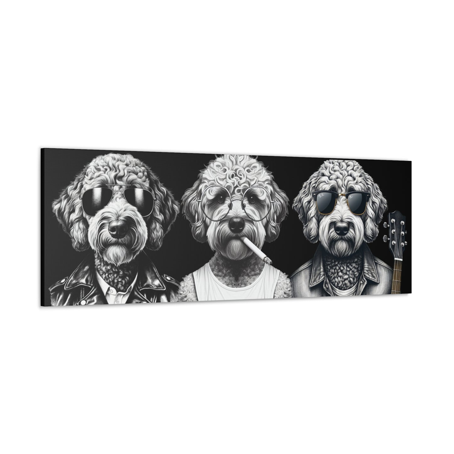 Bad Doodle Dog Trio Print Black