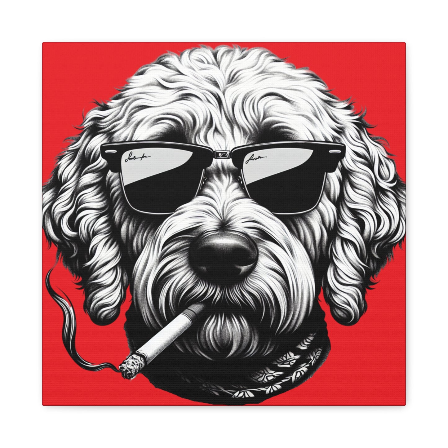 Bad Dog Art Print in Red