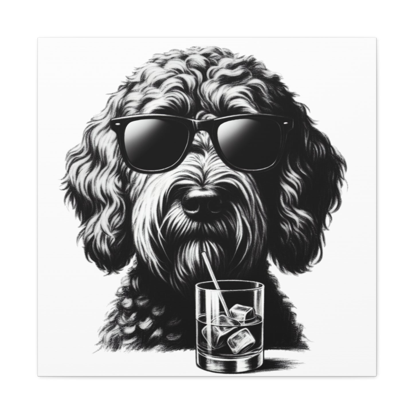 Bad Dog Art Print on White