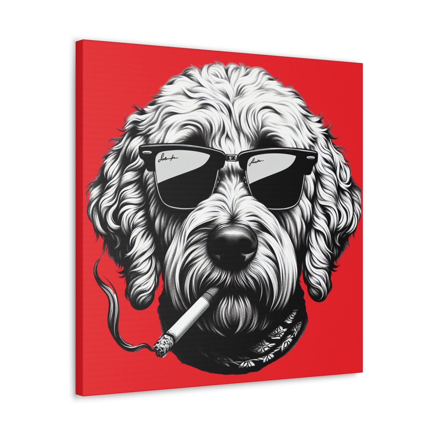 Bad Dog Art Print in Red