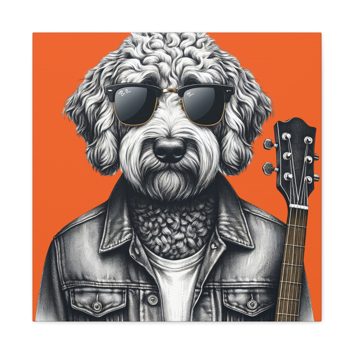 Rock Doodle Art Print in Orange