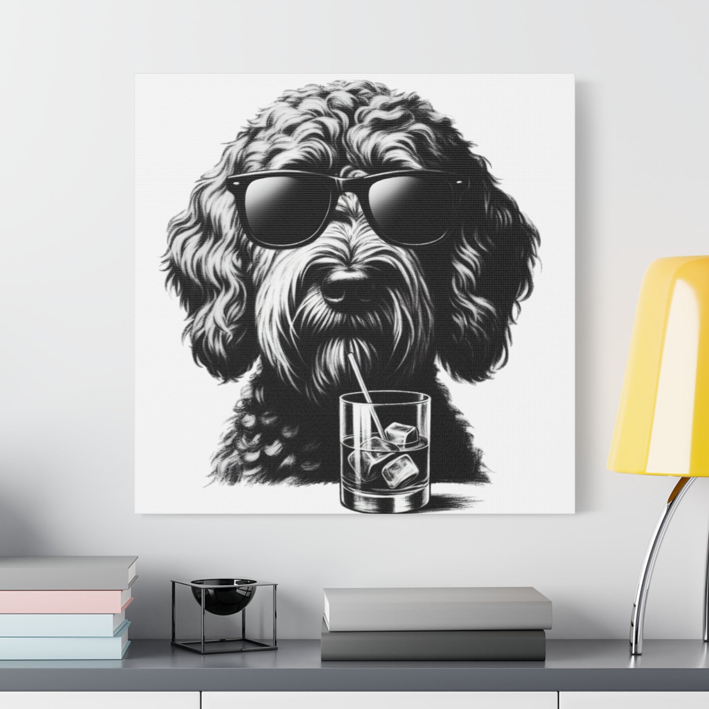 Bad Dog Art Print on White