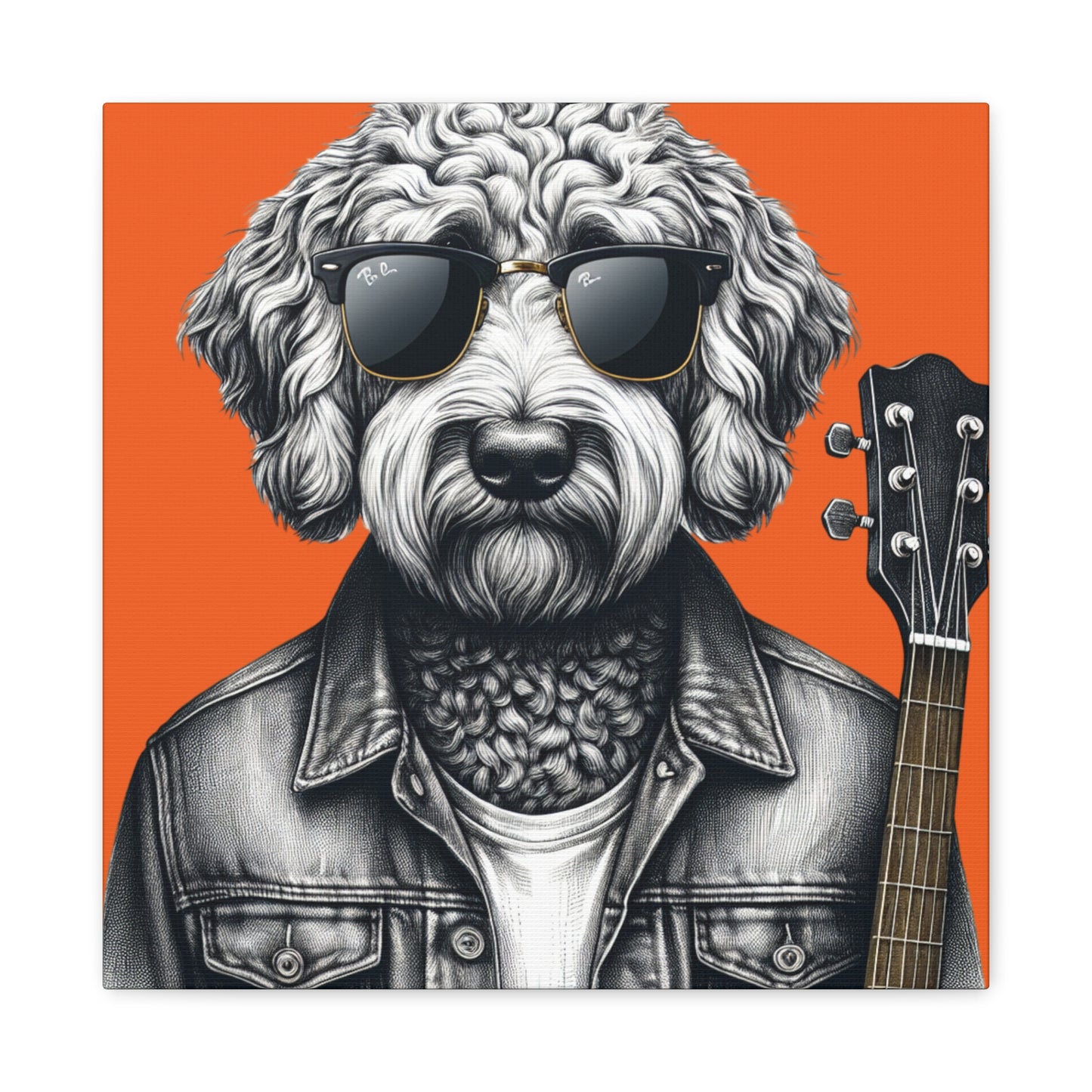 Rock Doodle Art Print in Orange