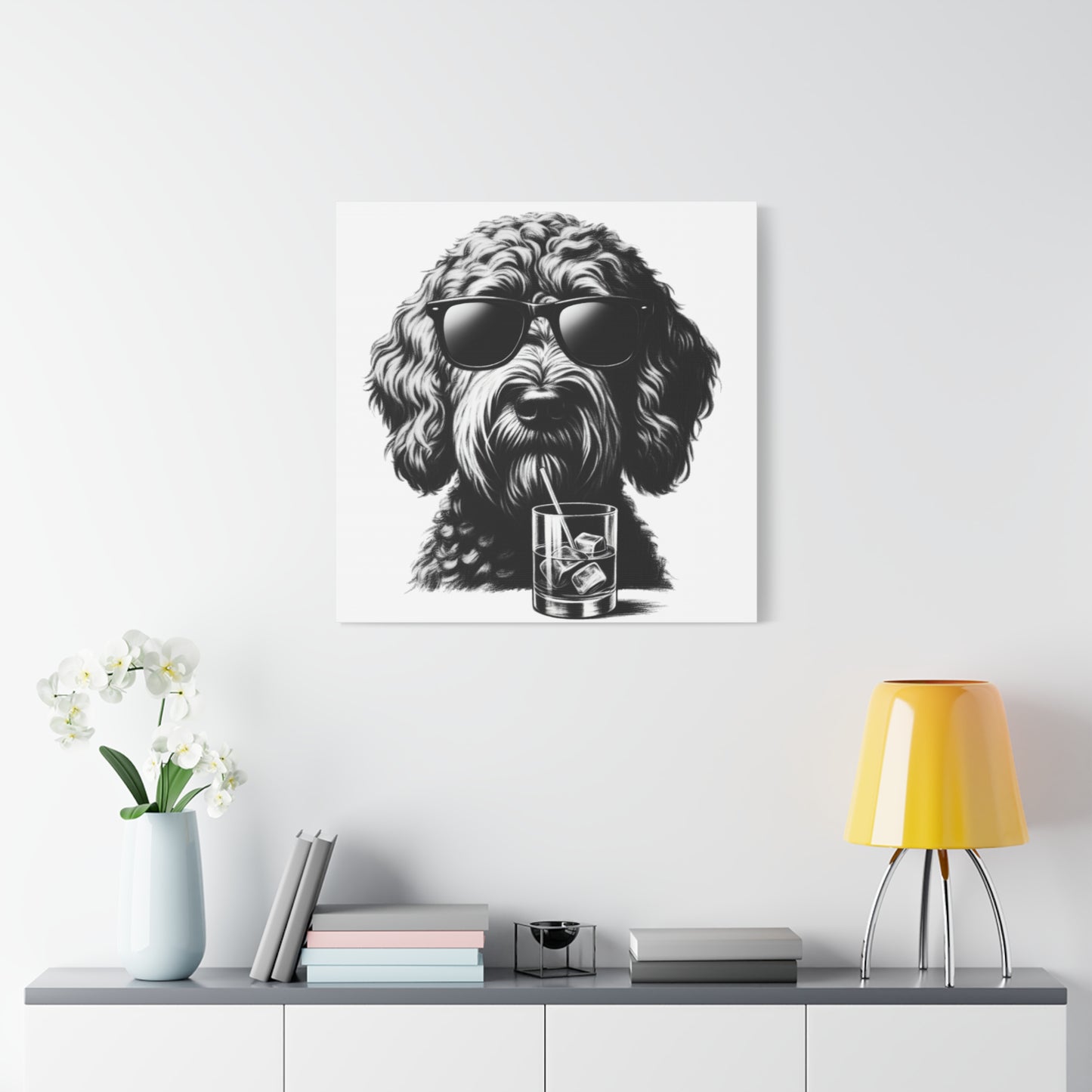 Bad Dog Art Print on White