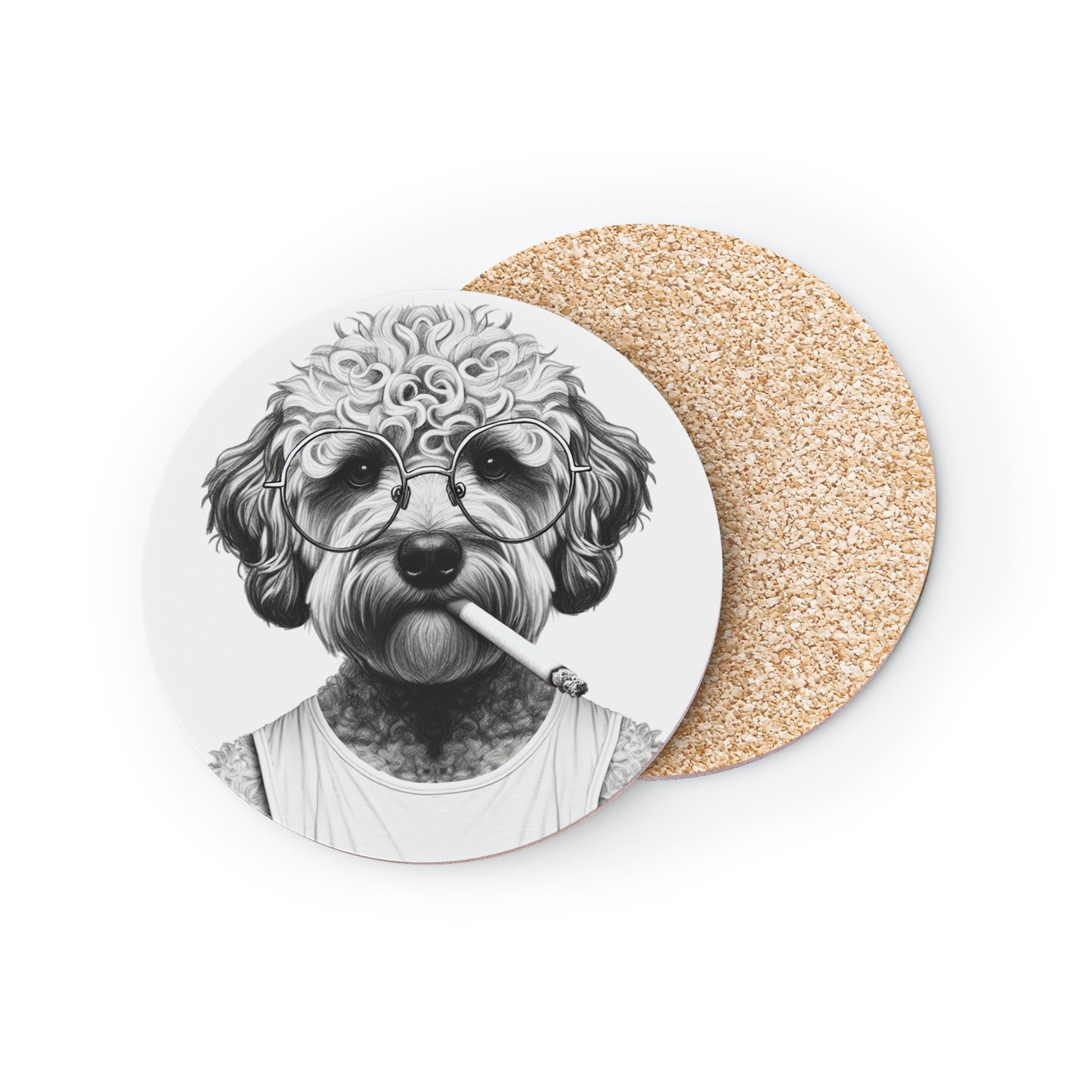 Bad dog coasters in White: Sold as singles or Set of 4 : Round or Square