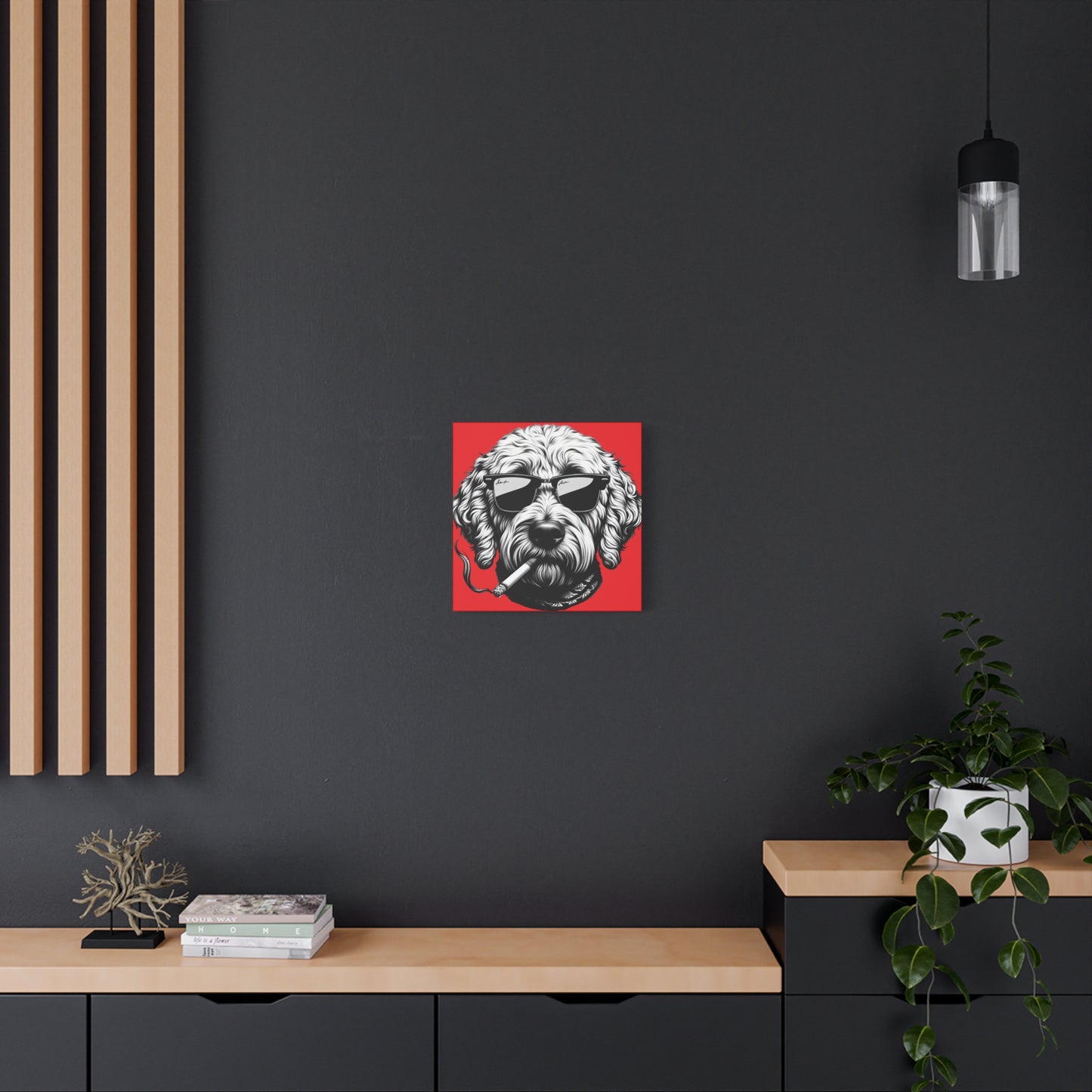 Bad Dog Art Print in Red