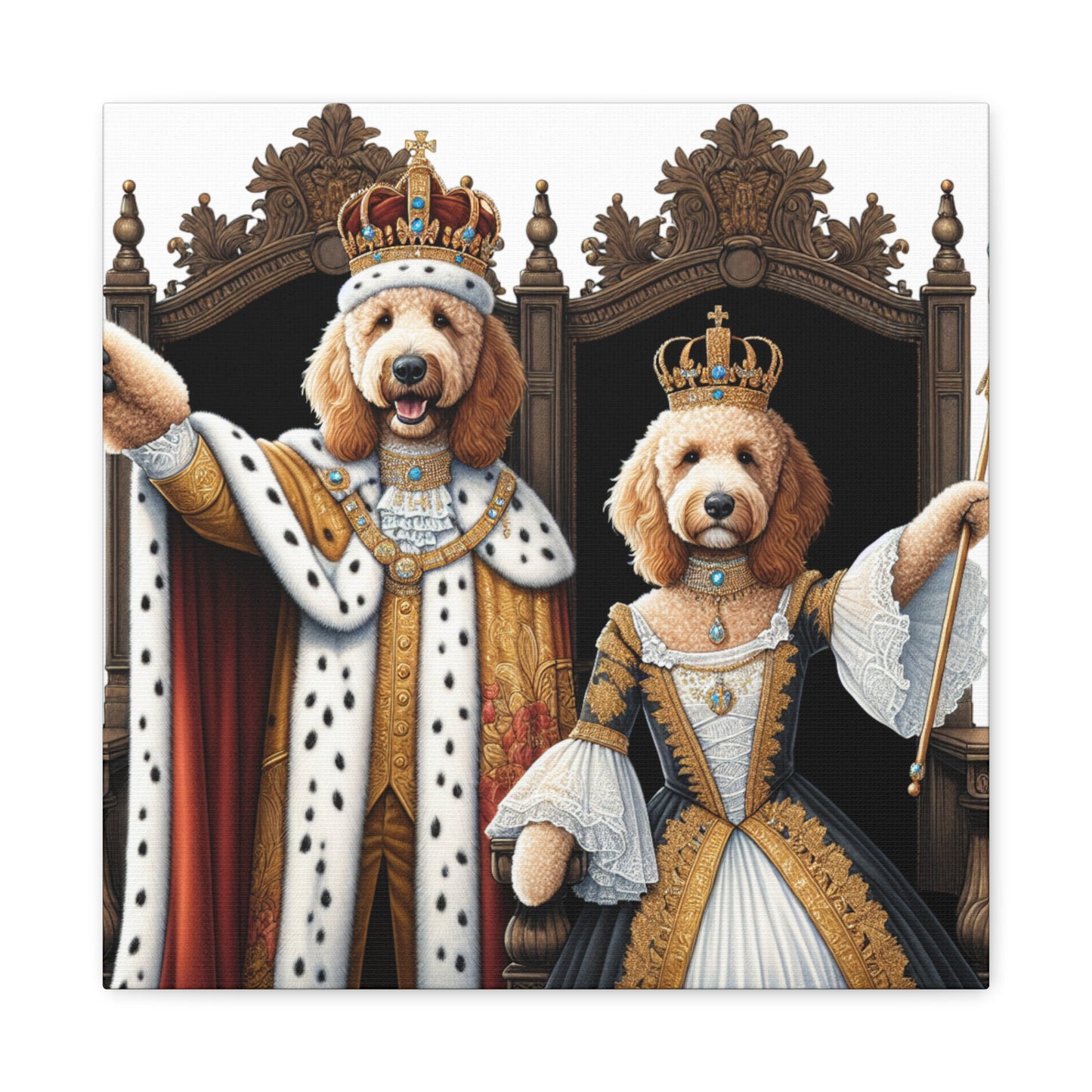 King and Queen Golden Doodles Print