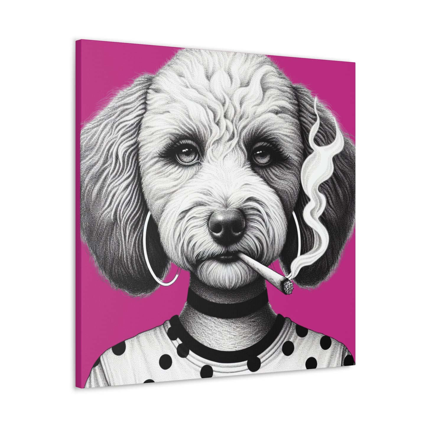 Bad Dog Snarli Quinn Art Print in Pink