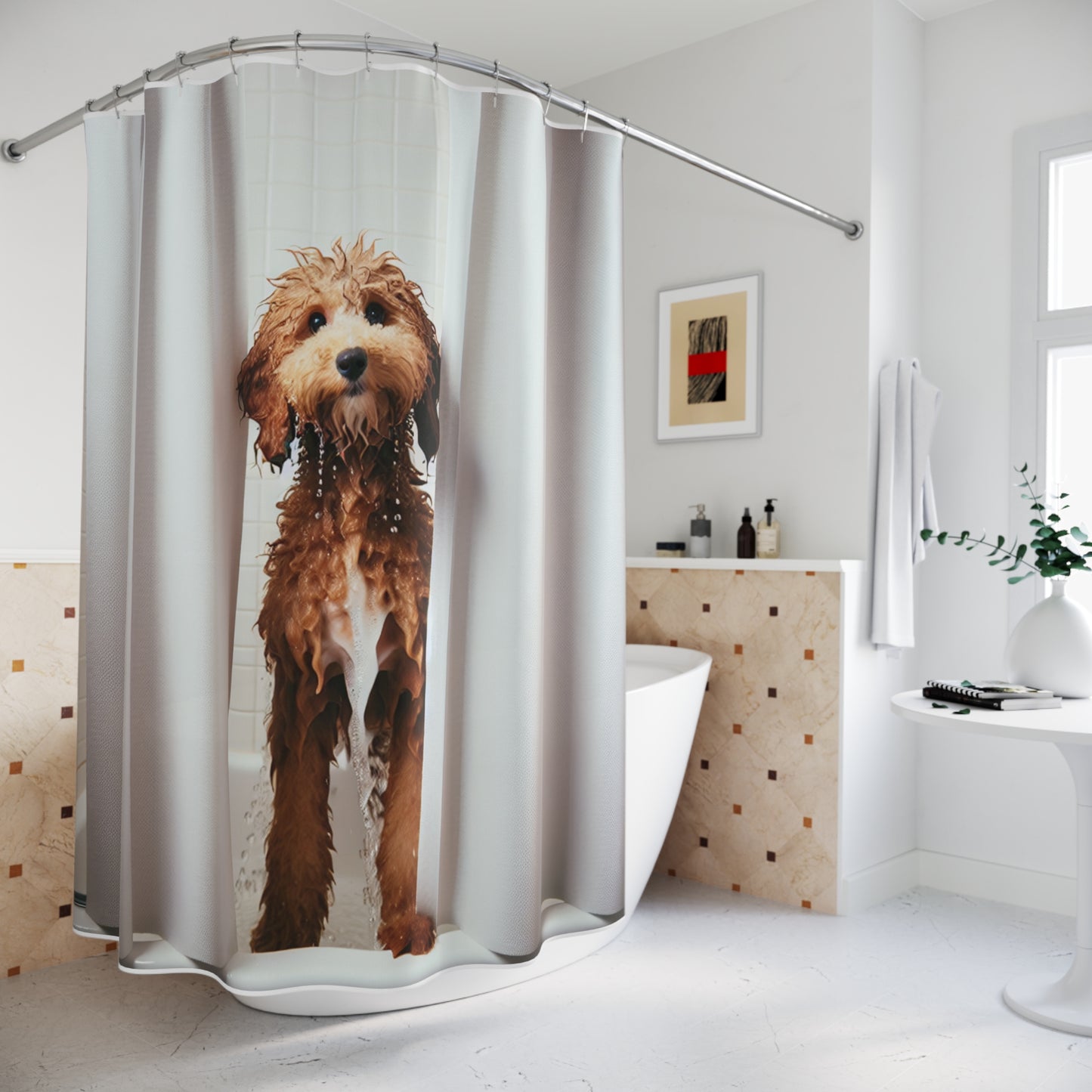 Shower Curtain - Clean Doodle - Buffoodle Designs