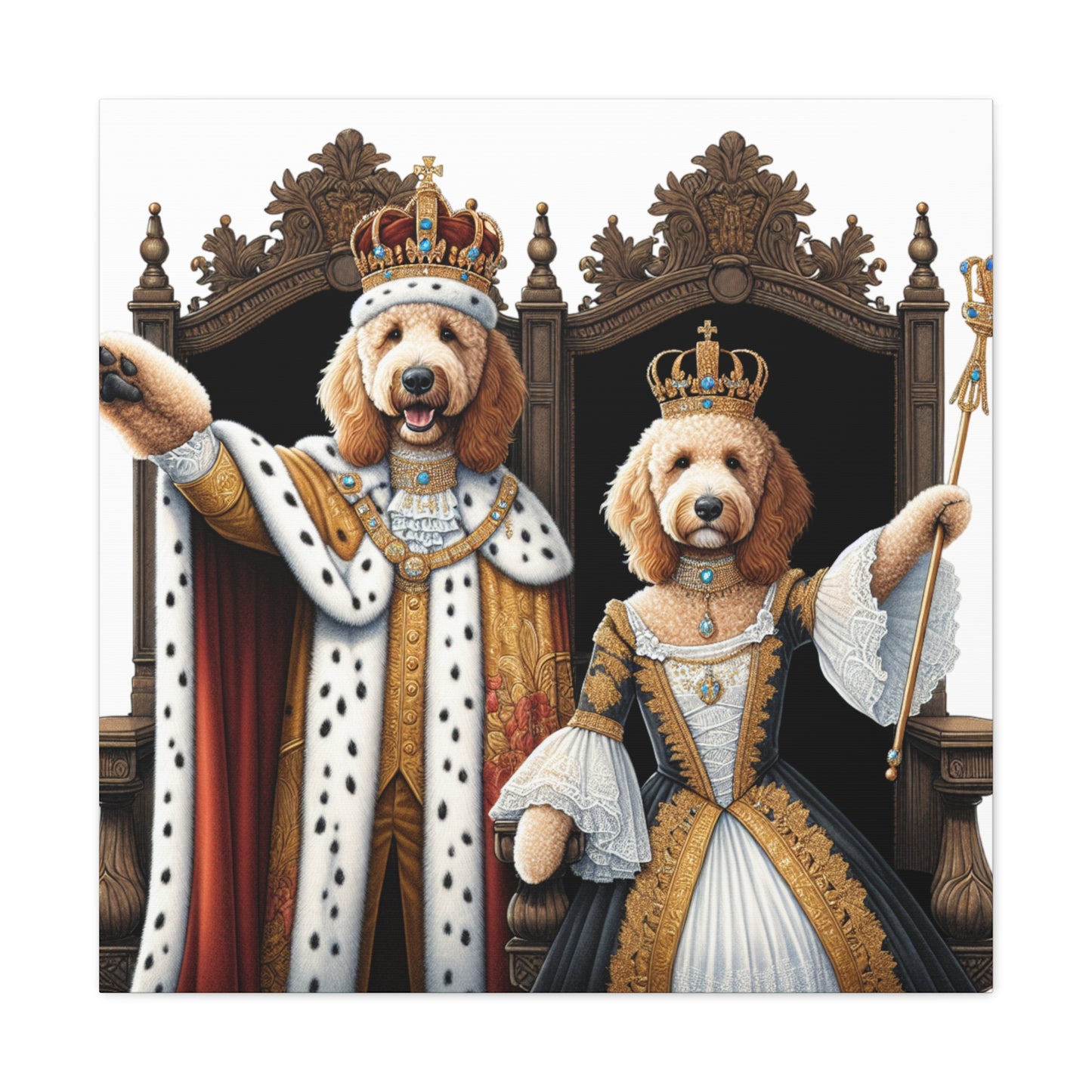 King and Queen Golden Doodles Print