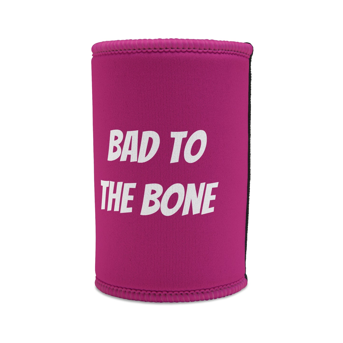 Stubby Holder - Bad to the Bone Smoking Dog Design in Pink - Buffoodle Designs